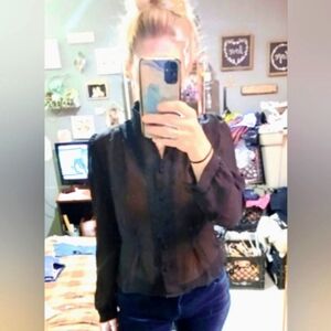 🎈MUST BUNDLE! 166🎈BUY 1 GET 1 FREE-ALL LISTINGS🎈Sheer Top Sz L